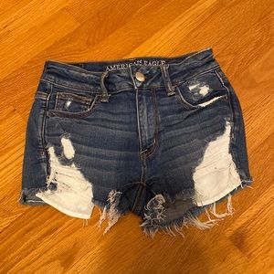 Size 0 High Rise Distressed Denim American Eagle Shorts